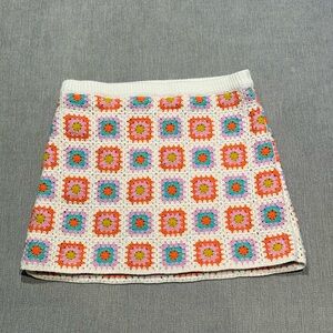 Art Class Multicolor Crochet Skirt
